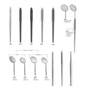 D088 Mouth mirrors and handles plain magnifying parallel