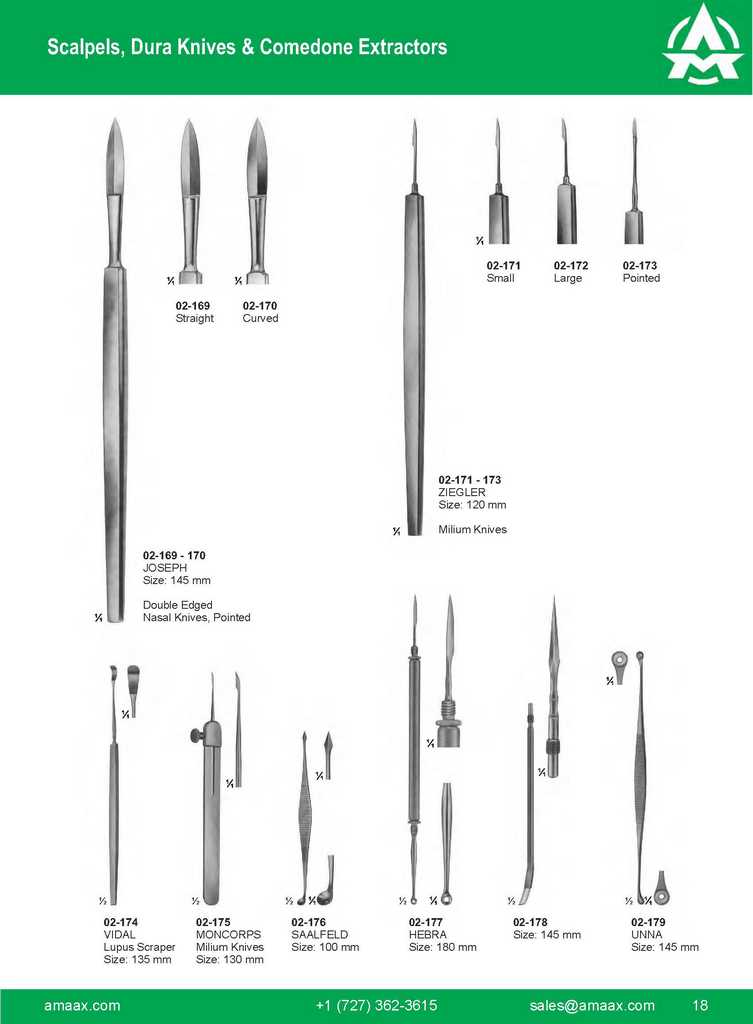 G018 Scalpels Dura Knives Comedone Extractors Joseph Ziegler Vidal Moncorp Saalfeld Hebra Unna