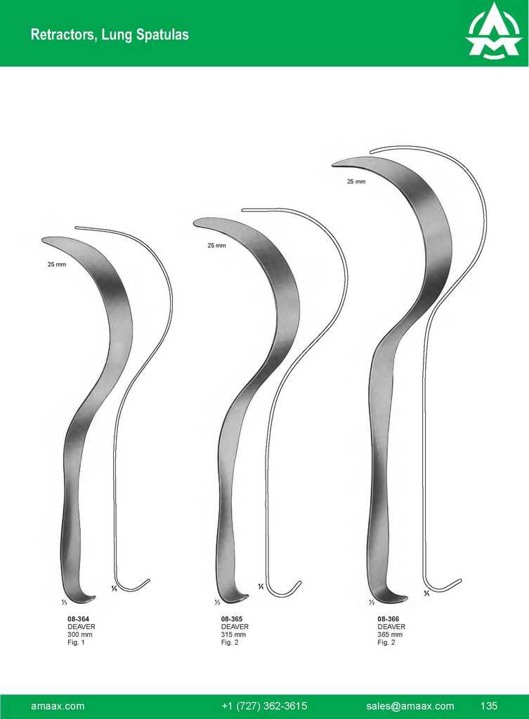 G135 Retractors Lung Spatulas Deaver