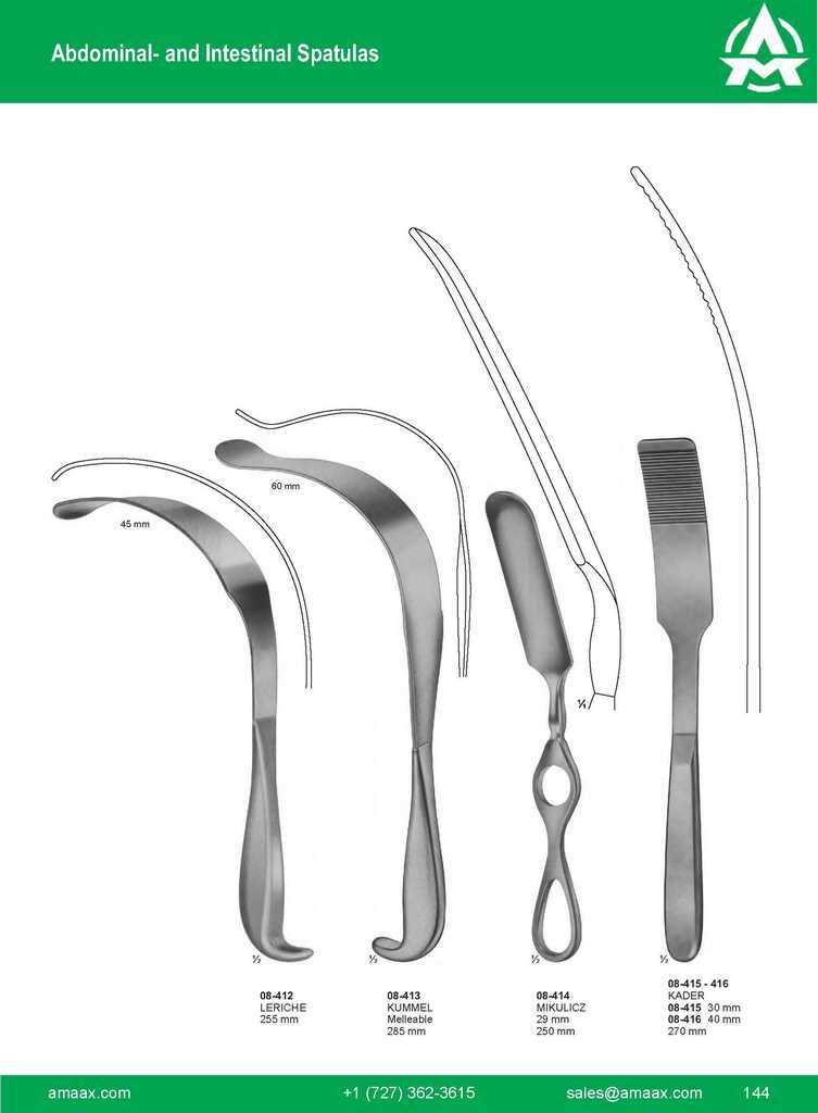 G144 Abdominal Intestinal Spatulas Leriche Kummel Mikulicz Kader