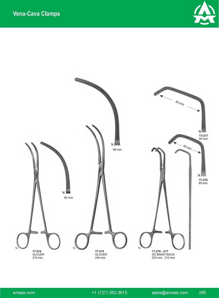 G265 Vena Cava Clamps Glover De Bakey Back