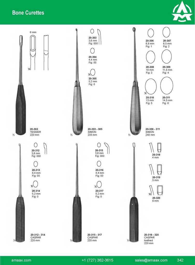 G342 Bone Curettes Tessier Simon Caspar
